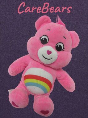 Care Bears Cheer Bear Pink Plush Basic Fun 12" Stuffed Animal kids Toy gift